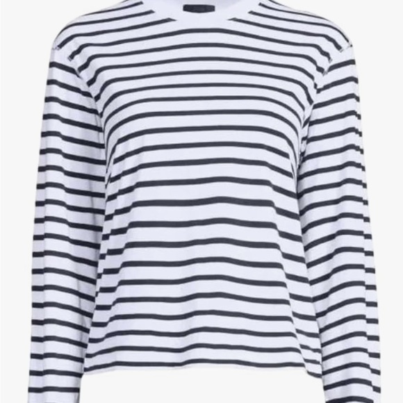 ATM Anthony Thomas Melillo Black and White Striped Long Sleeve Tee - Picture 2 of 6